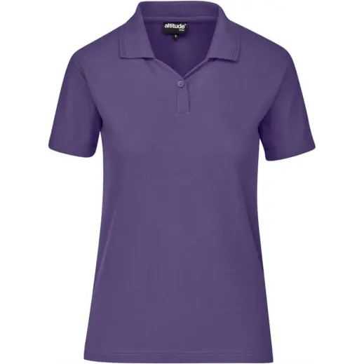 Ladies Basic Pique Golf Shirt Purple Front